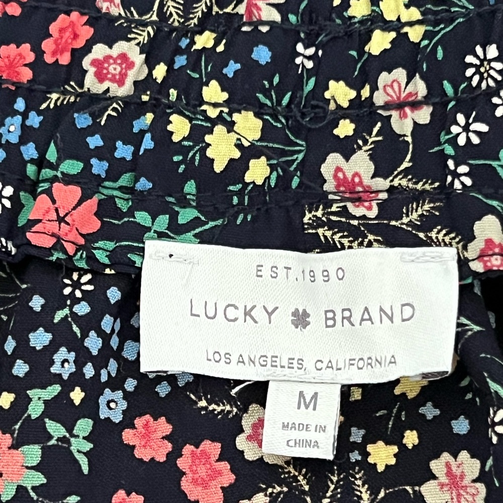 Lucky Brand Floral Flutter Sleeve Off the Shoulder Top SZ M - Picture 8 of 10